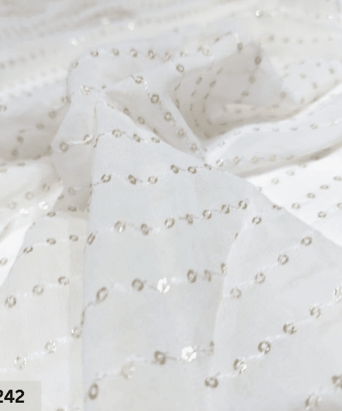 Buy Dyeable Embroidered Fabric - Lining Pattern