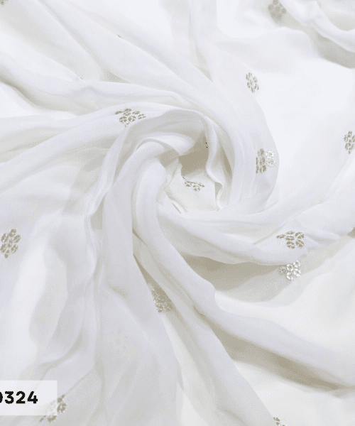 Buy Dyeable Embroidered Dupatta with Butti and Border Pattern